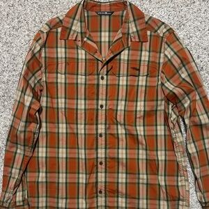 Sitka Gear Orange Plaid Long-Sleeve Button-Down Shirt
